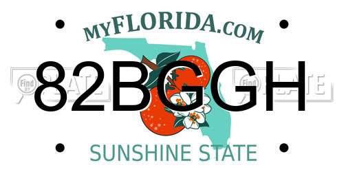 82BGGH Florida License Plate