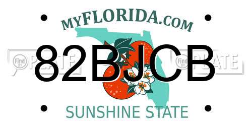 82BJCB Florida License Plate