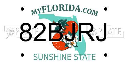 82BJRJ Florida License Plate