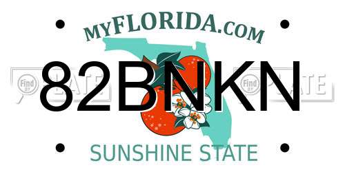 82BNKN Florida License Plate