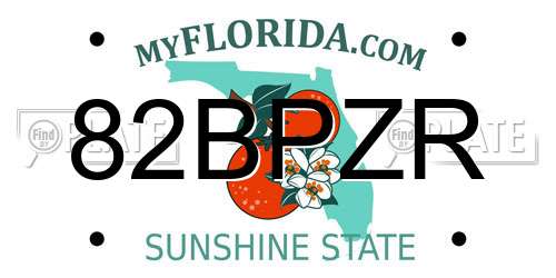 82BPZR Florida License Plate