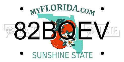 82BQEV Florida License Plate