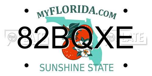 82BQXE Florida License Plate