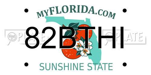 82BTHI Florida License Plate
