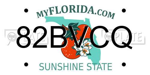 82BVCQ Florida License Plate