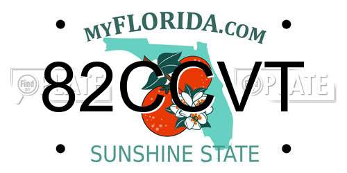 82CCVT Florida License Plate