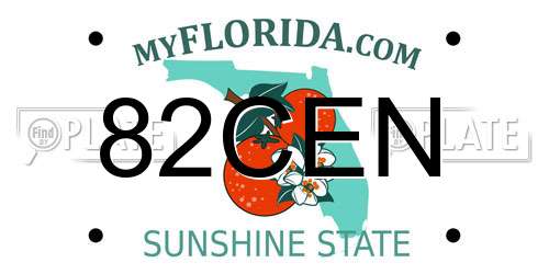 82CEN Florida License Plate