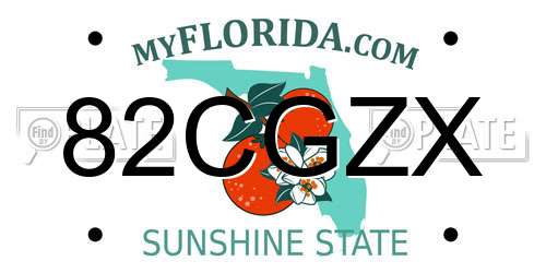 82CGZX Florida License Plate