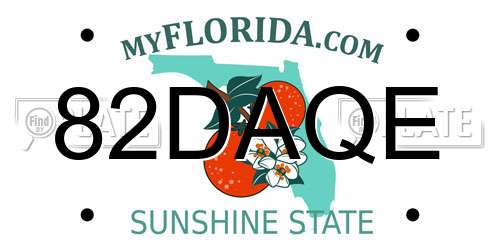 82DAQE Florida License Plate