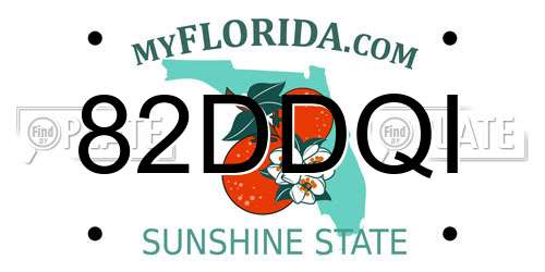 82DDQI Florida License Plate