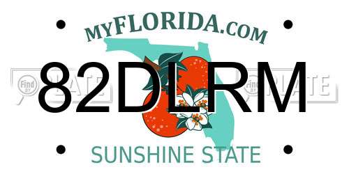 82DLRM Florida License Plate