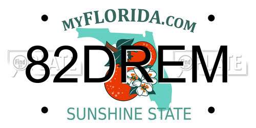 82DREM Florida License Plate