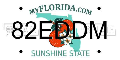 82EDDM Florida License Plate