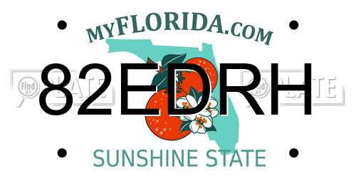 82EDRH Florida License Plate