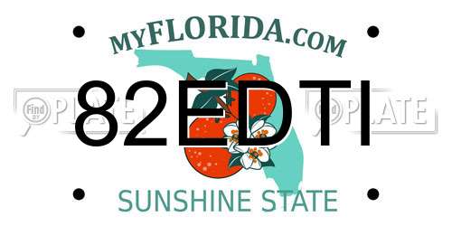 82EDTI Florida License Plate