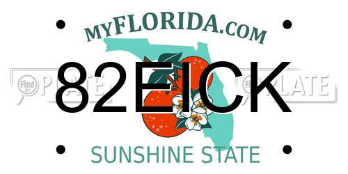 82EICK Florida License Plate