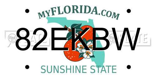 82EKBW Florida License Plate