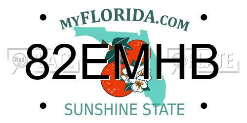 82EMHB Florida License Plate