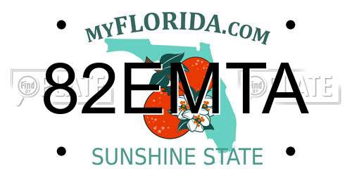 82EMTA Florida License Plate
