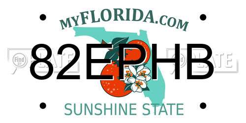 82EPHB Florida License Plate