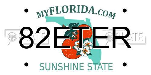 82ETER Florida License Plate