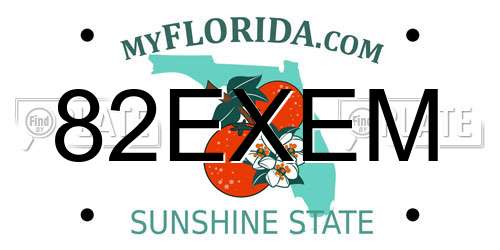 82EXEM Florida License Plate