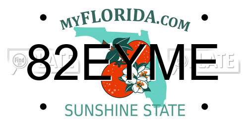 82EYME Florida License Plate
