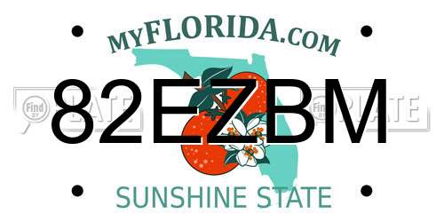 82EZBM Florida License Plate