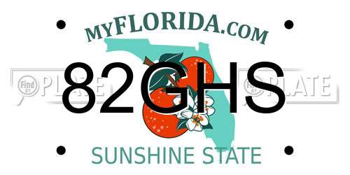 82GHS Florida License Plate