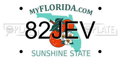 82JEV Florida License Plate
