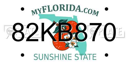 82KB870 Florida License Plate