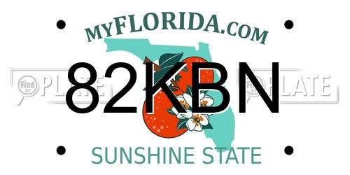 82KBN Florida License Plate