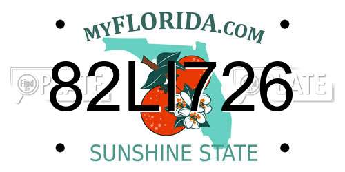 82LI726 Florida License Plate