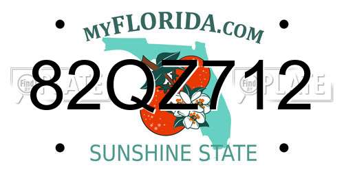 82QZ712 Florida License Plate