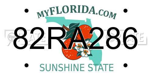 82RA286 Florida License Plate
