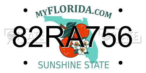 82RA756 Florida License Plate