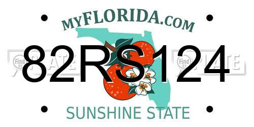 82RS124 Florida License Plate