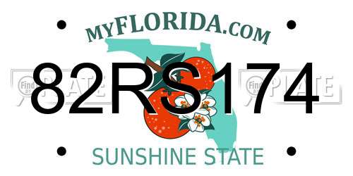 82RS174 Florida License Plate