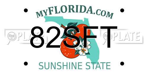 82SFT Florida License Plate