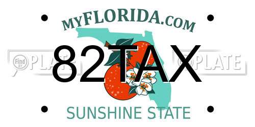 82TAX Florida License Plate