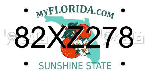 82XZ278 Florida License Plate