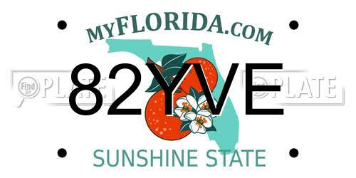 82YVE Florida License Plate