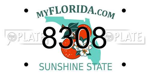 8308 Florida License Plate