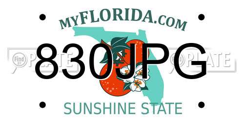 830JPG Florida License Plate