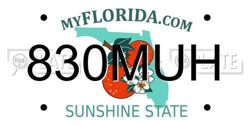 830MUH Florida License Plate