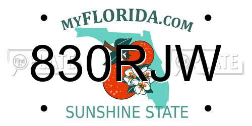 830RJW Florida License Plate