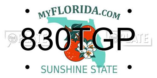 830TGP Florida License Plate