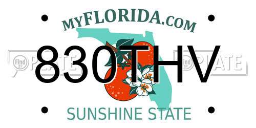 830THV Florida License Plate