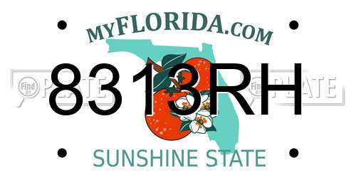 8313RH Florida License Plate