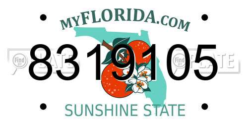 8319105 Florida License Plate